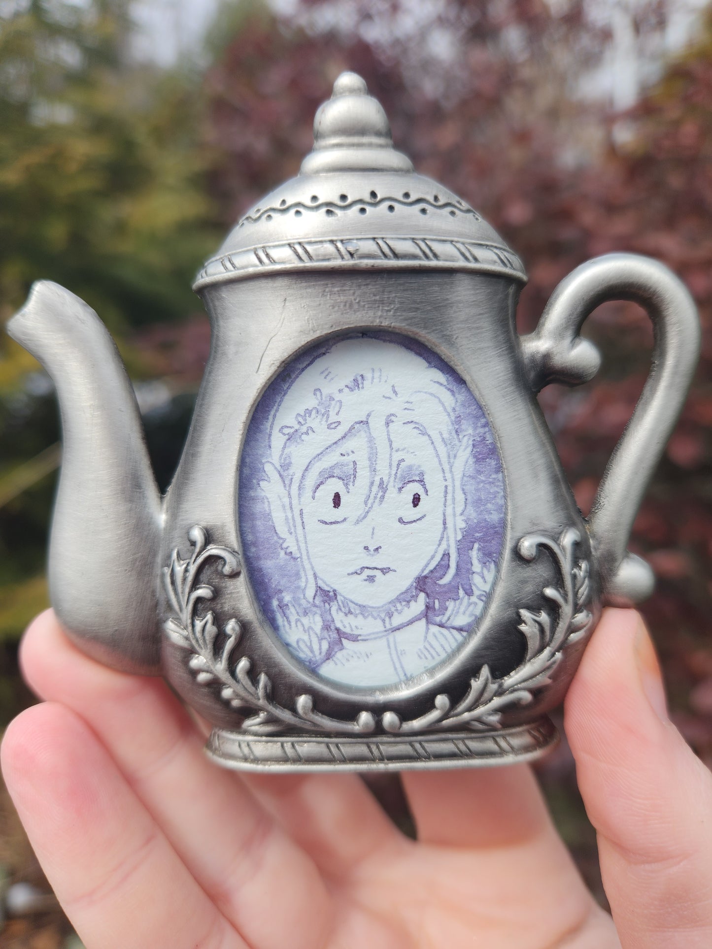 Teapot Vampire Ink Drawing Original