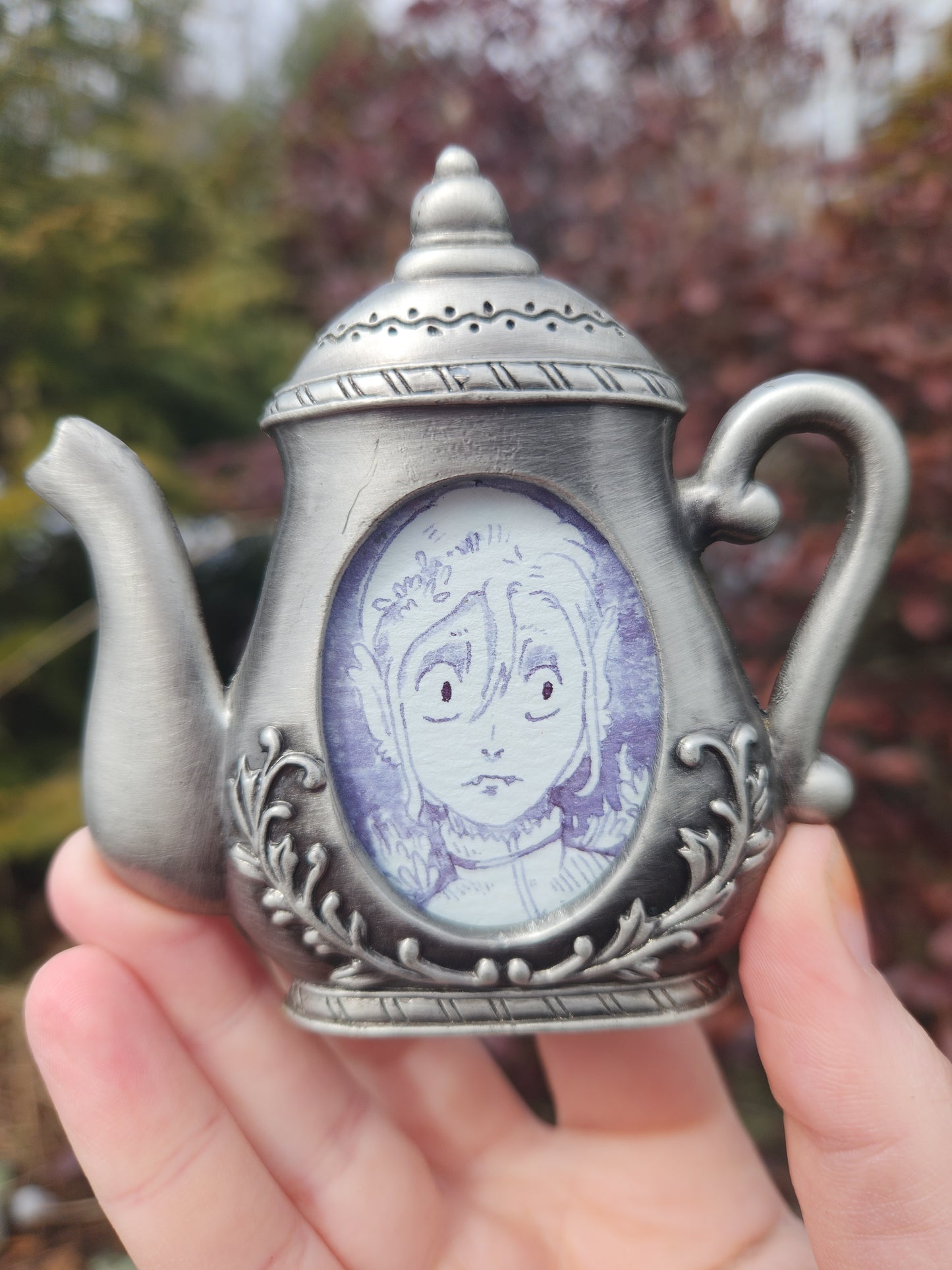 Teapot Vampire Ink Drawing Original