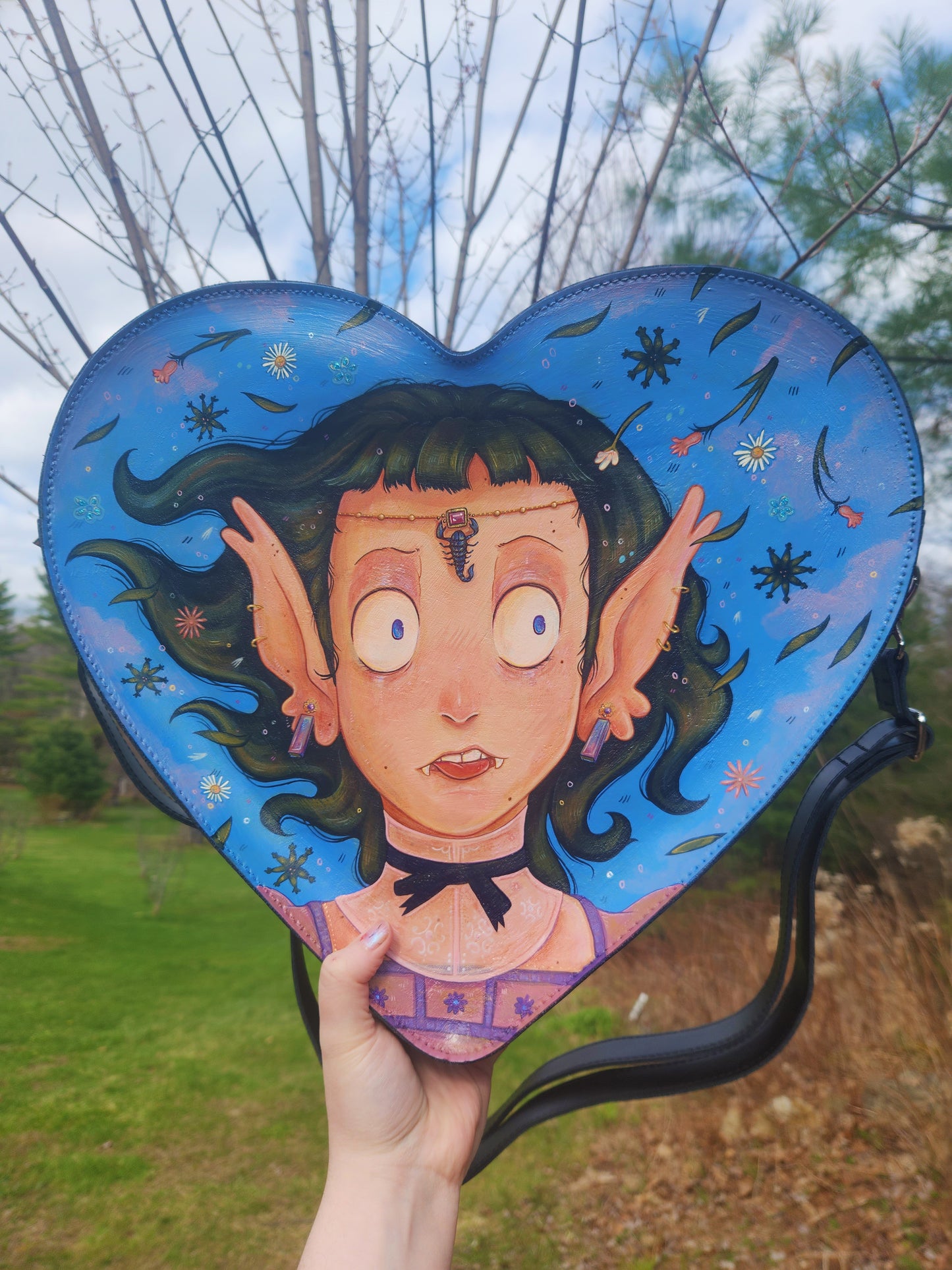 Scorpion Vampire Leather Heart Bag