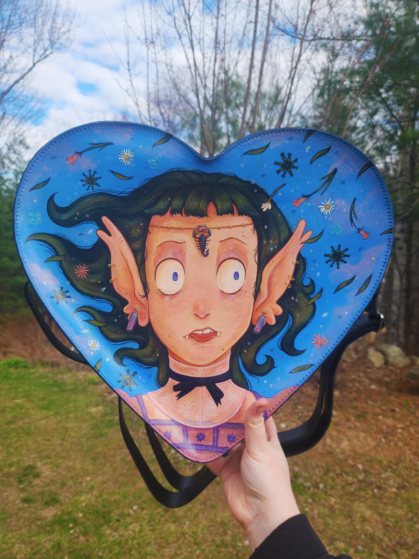 Scorpion Vampire Leather Heart Bag