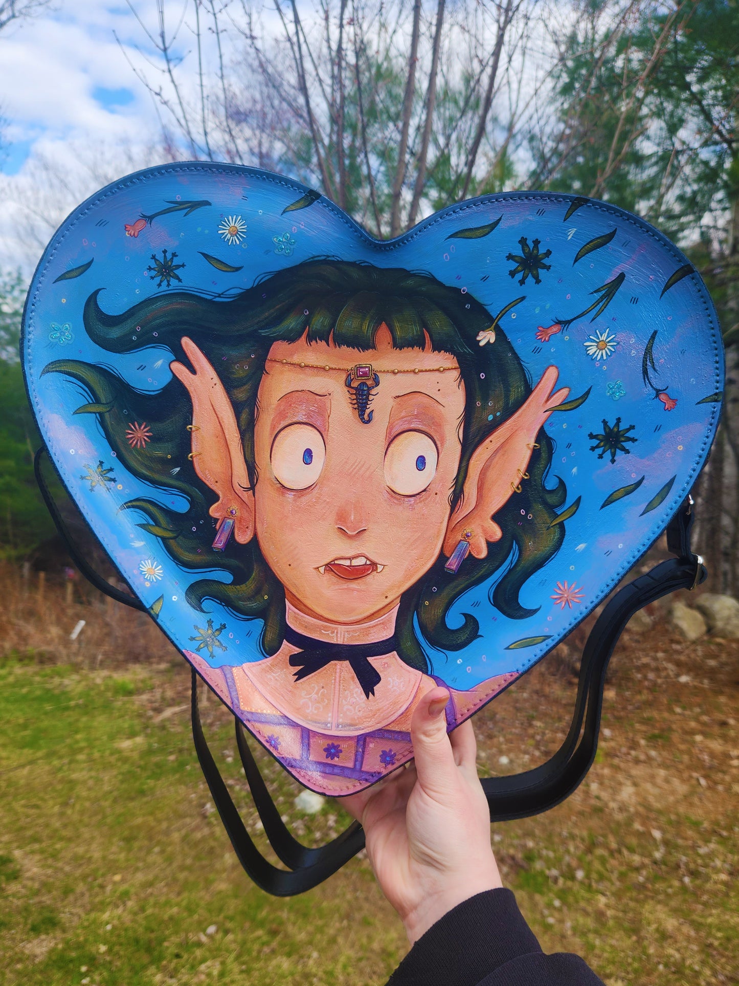 Scorpion Vampire Leather Heart Bag