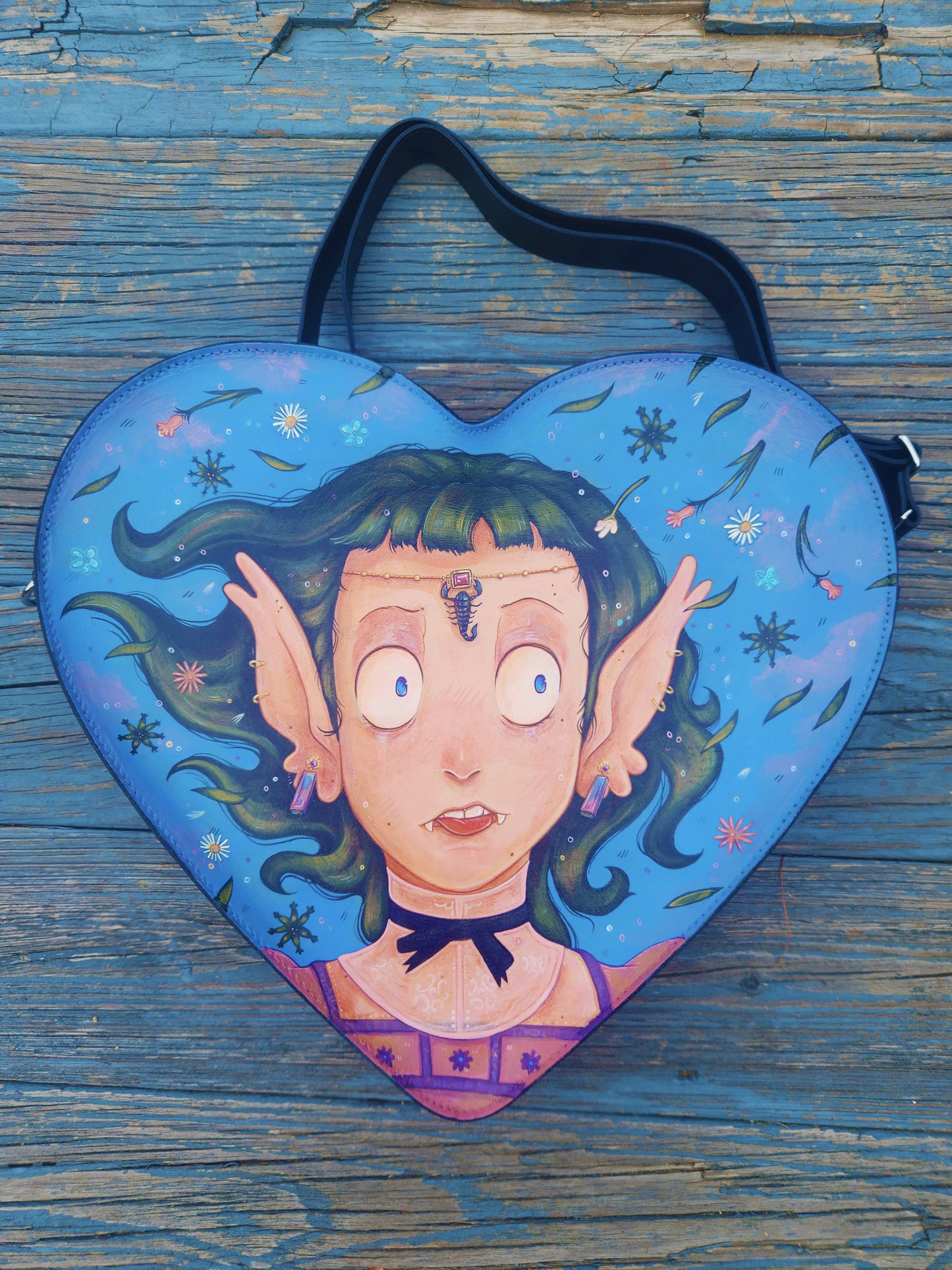 Scorpion Vampire Leather Heart Bag