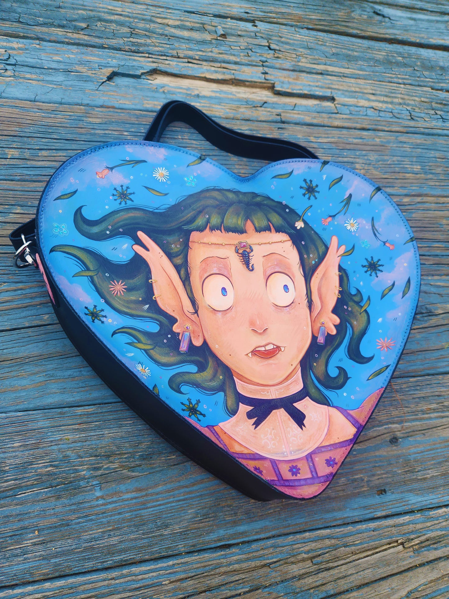 Scorpion Vampire Leather Heart Bag