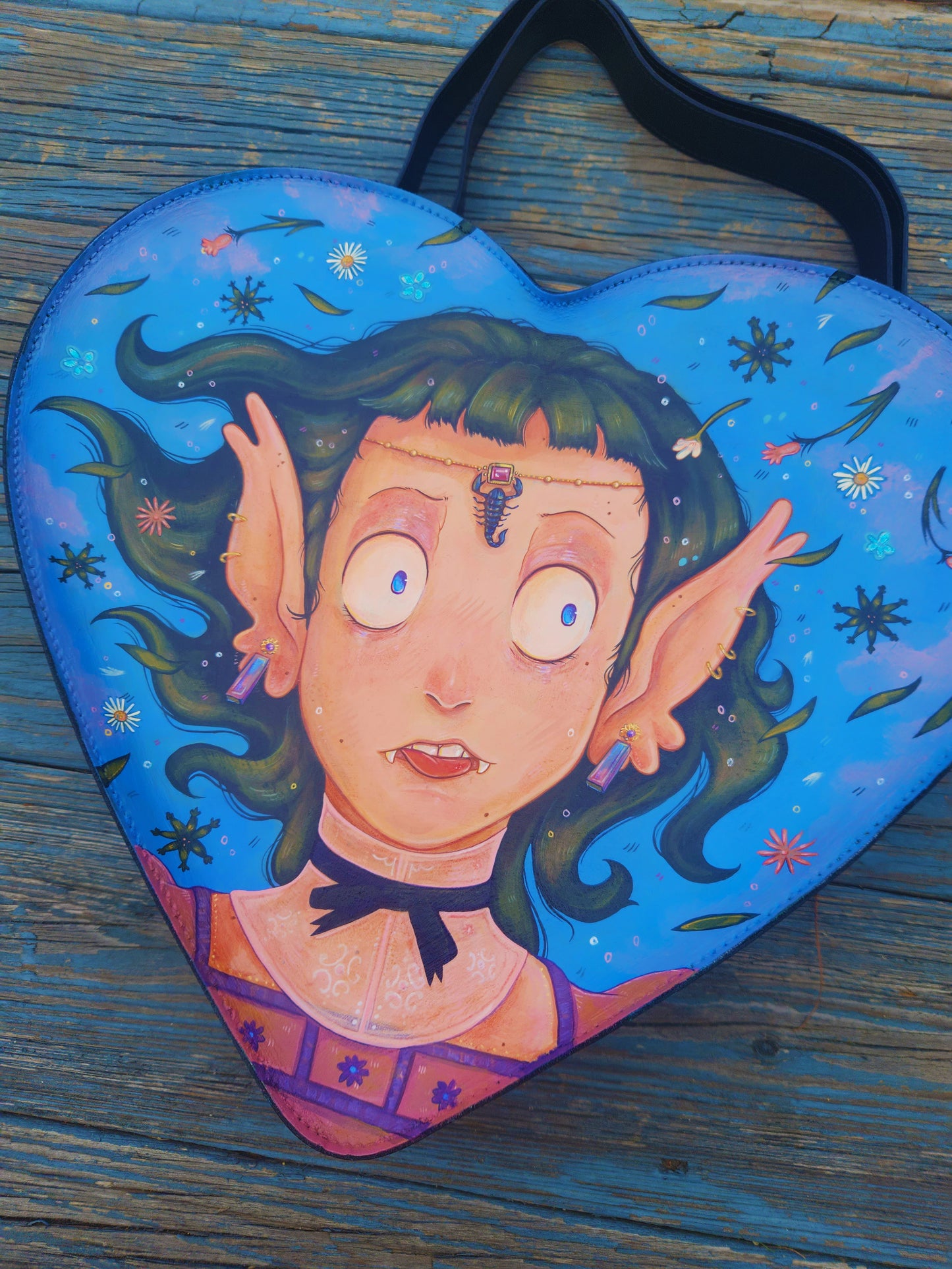 Scorpion Vampire Leather Heart Bag