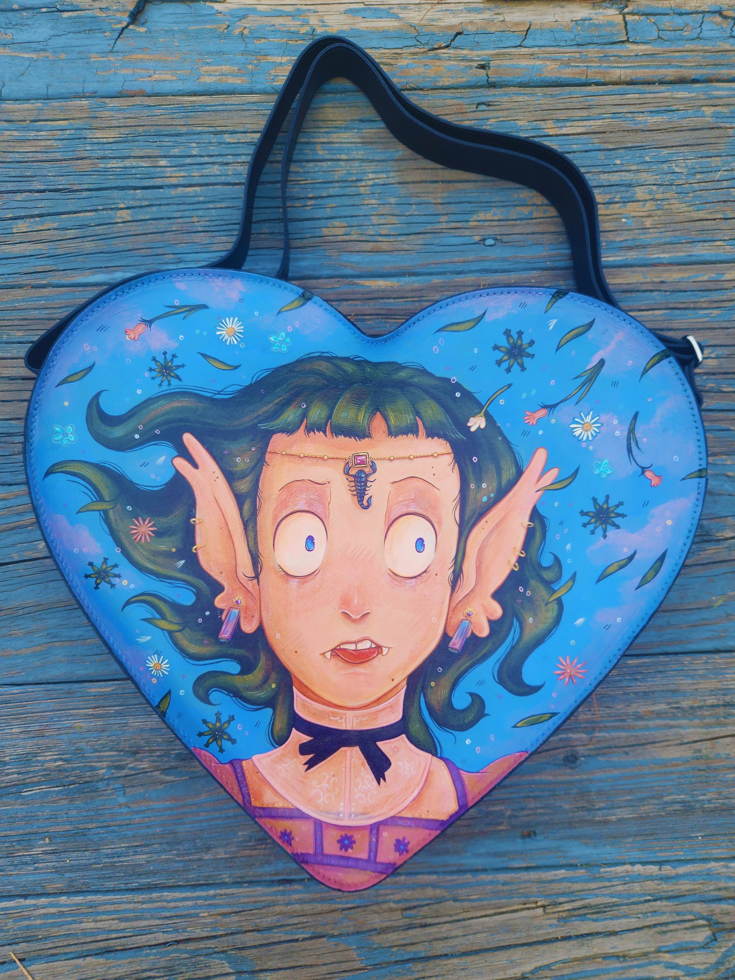 Scorpion Vampire Leather Heart Bag