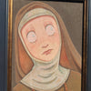 Solemn Medieval Nun with Beads Original