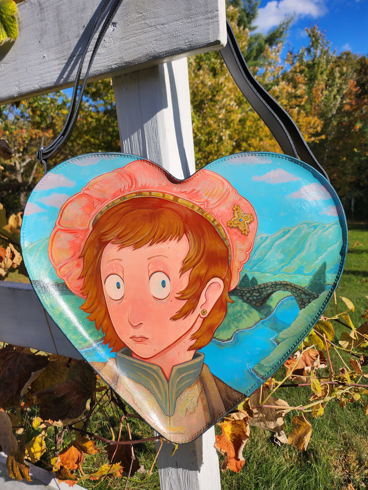 In the Valley Leather Heart Bag