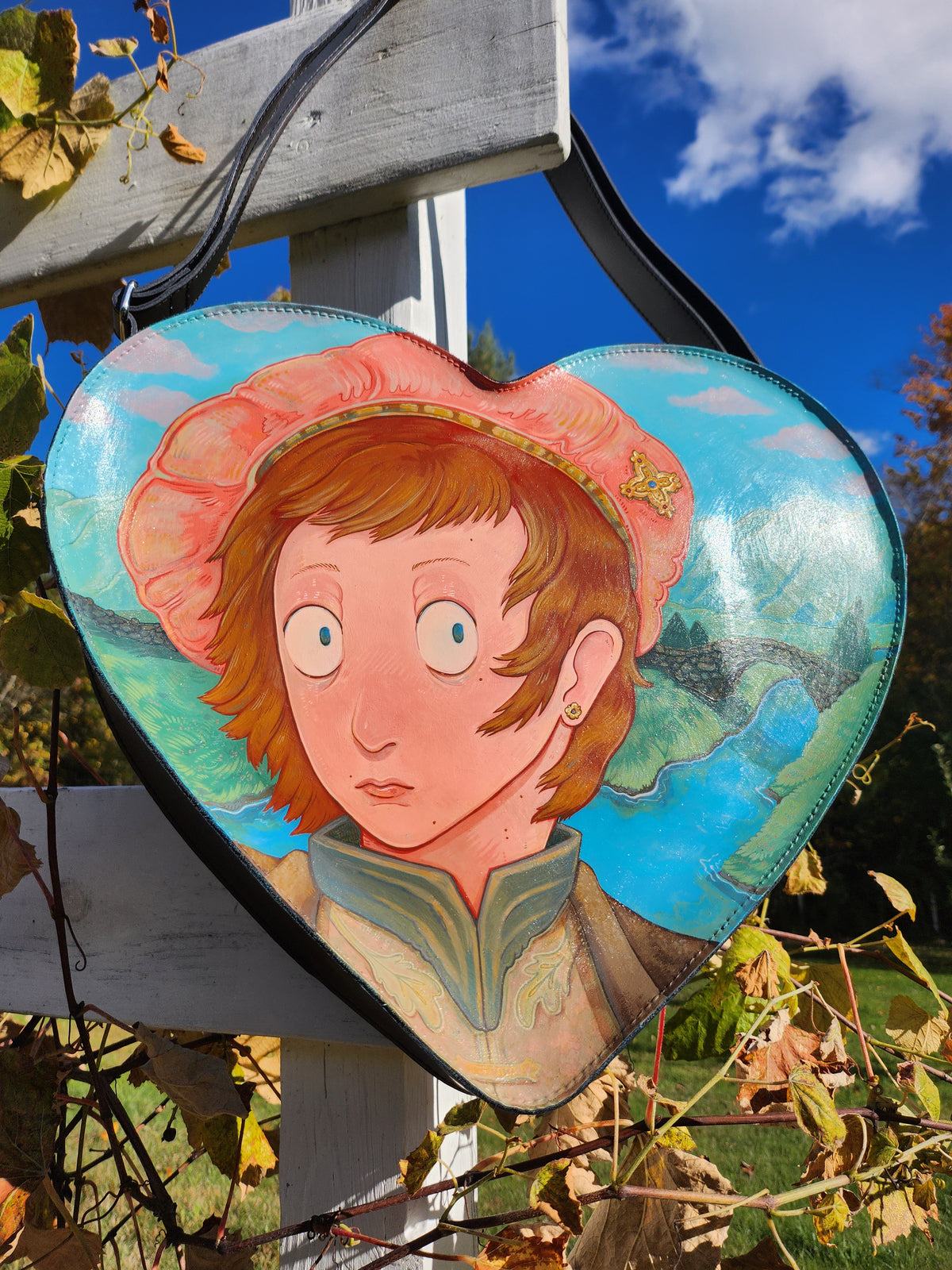 In the Valley Leather Heart Bag