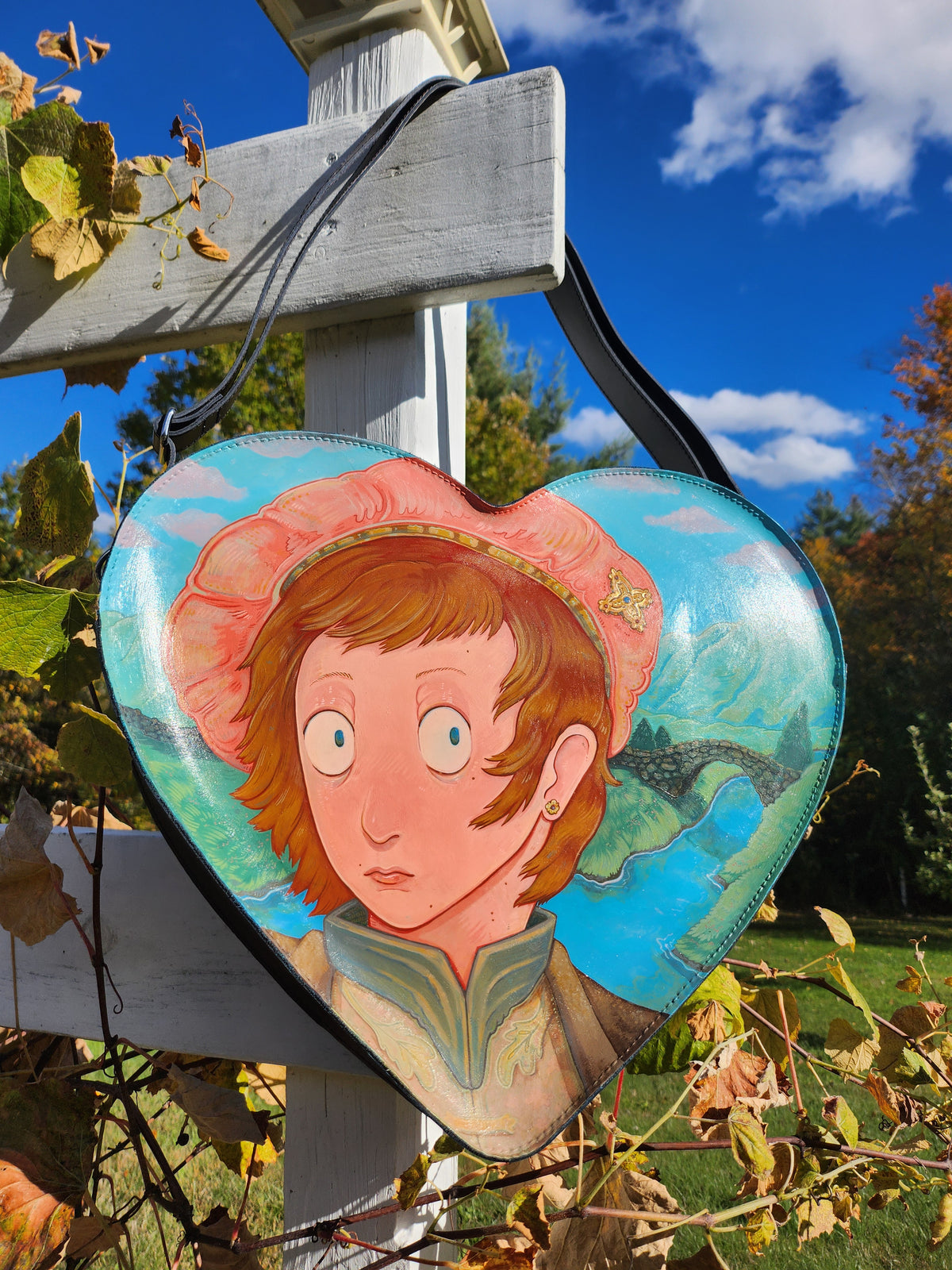 In the Valley Leather Heart Bag