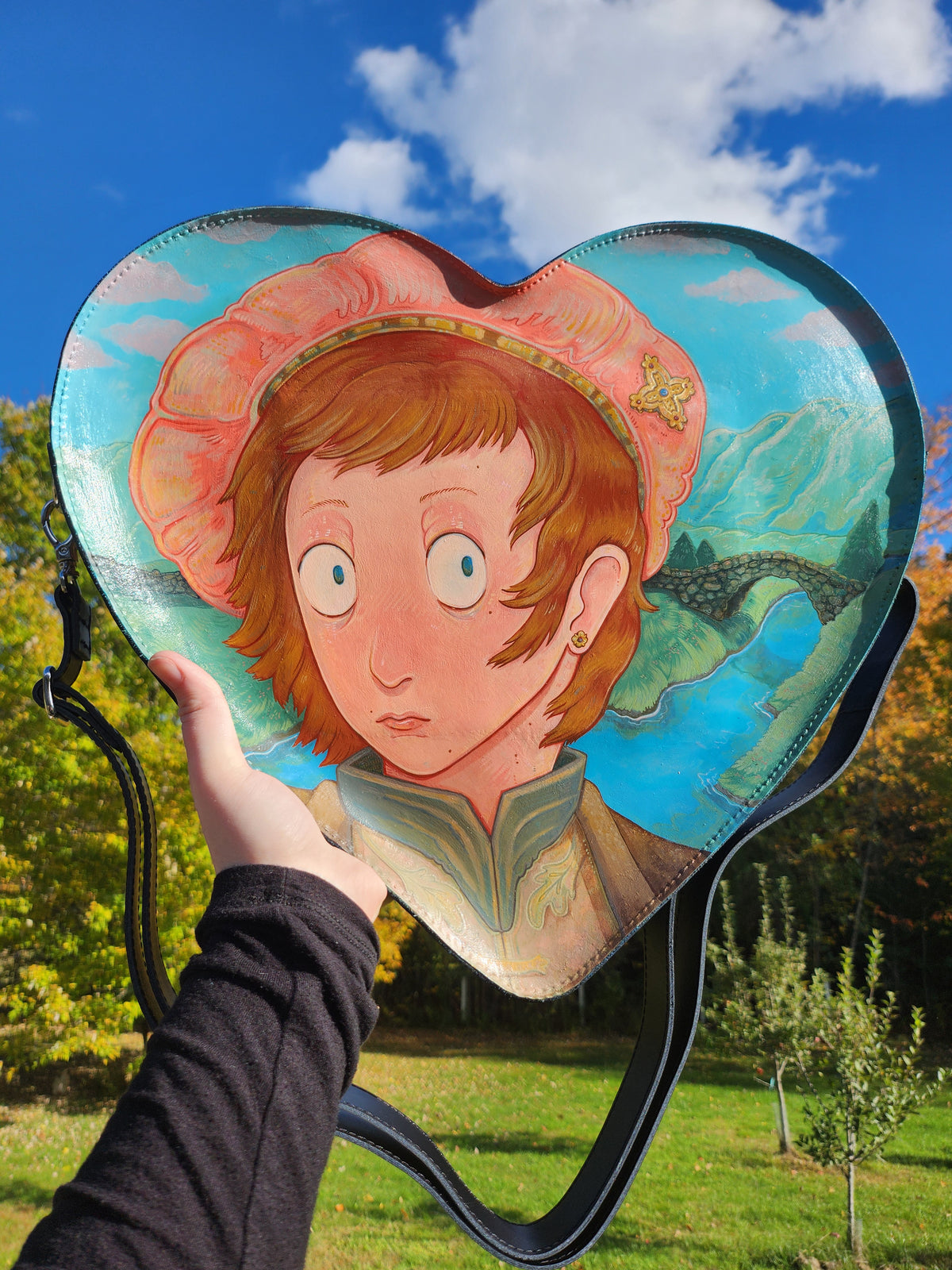 In the Valley Leather Heart Bag