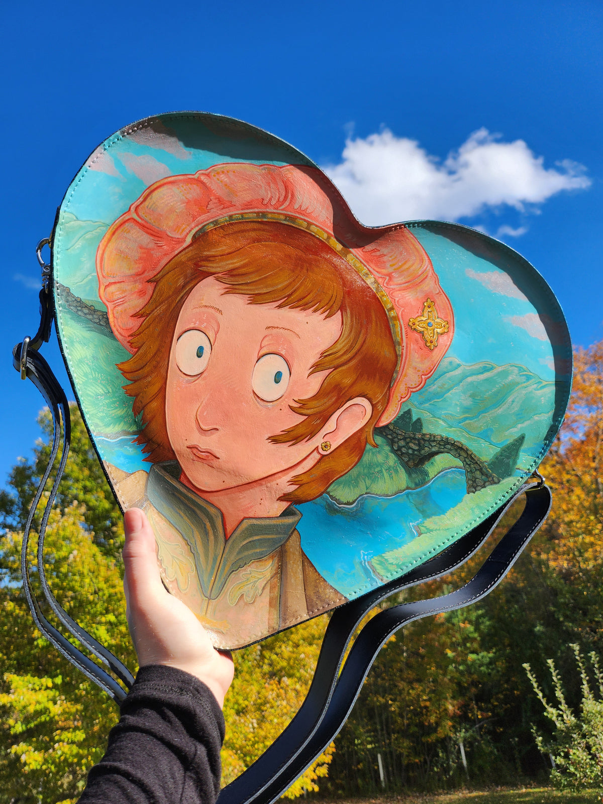 In the Valley Leather Heart Bag